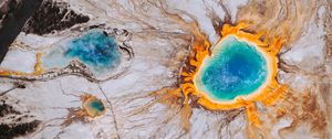 Preview wallpaper grand prismatic spring, surface, scenic, wyoming, united states