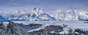 Preview wallpaper grand teton national park, united states, mountains, valley, snow