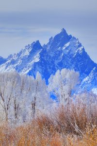 Preview wallpaper grand teton national park, wyoming, usa, mountain, frost