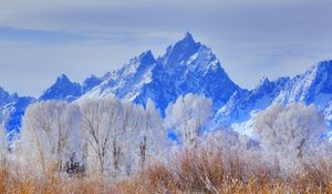 Preview wallpaper grand teton national park, wyoming, usa, mountain, frost