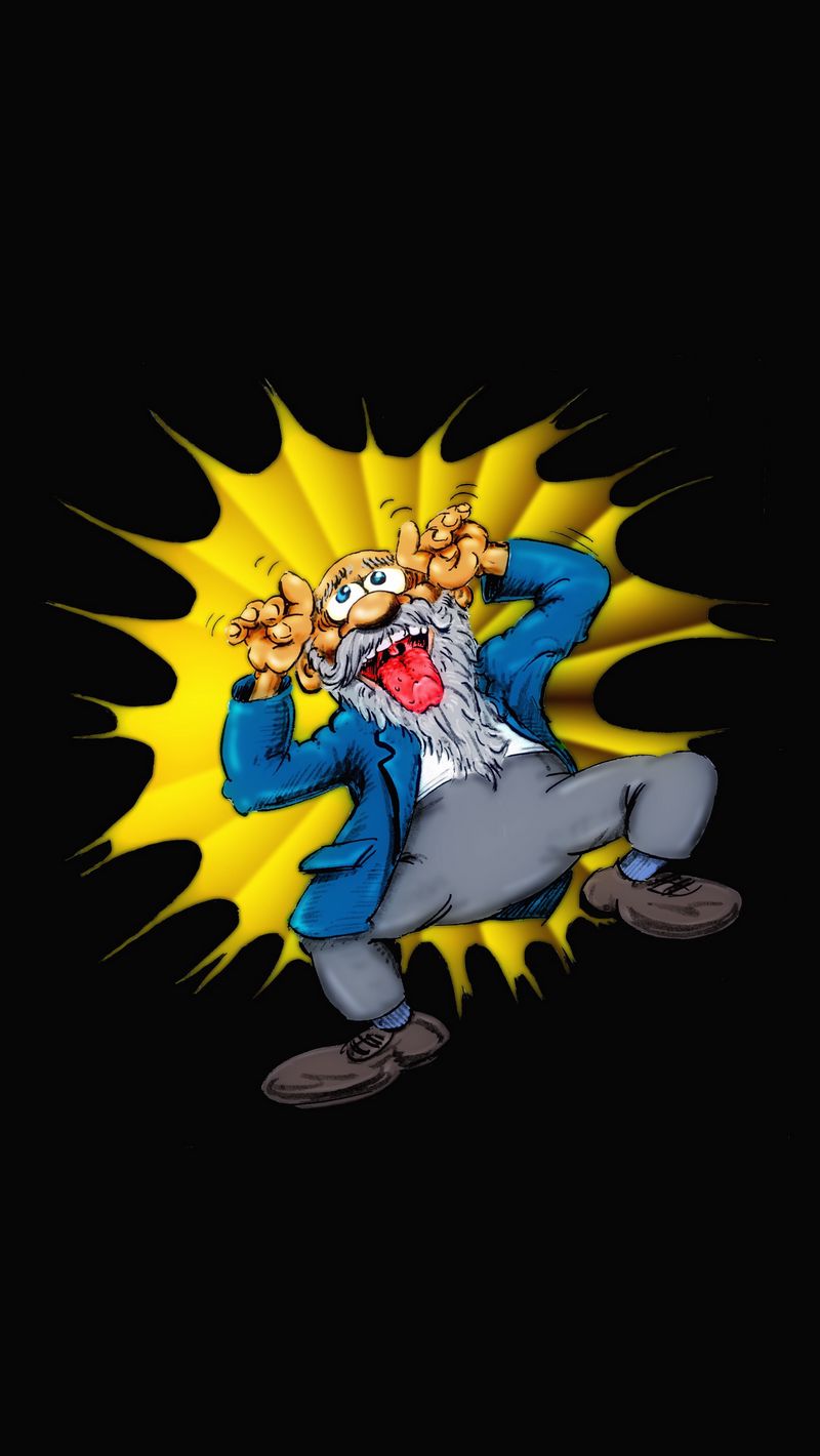 800x1420 Wallpaper grandfather, funny, fun, art