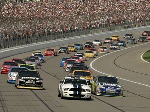 Preview wallpaper grandstand, track, america, cars, nascar, background, people