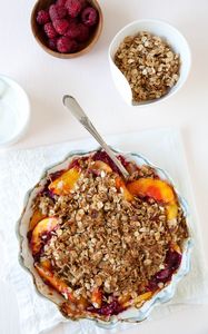 Preview wallpaper granola, peach, breakfast, bowl