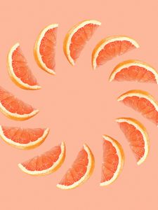 Preview wallpaper grapefruit, fruit, slices, citrus