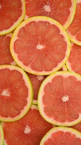 Preview wallpaper grapefruit, fruit, slices, red