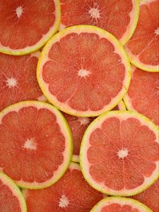 Preview wallpaper grapefruit, fruit, slices, red