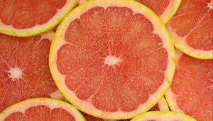 Preview wallpaper grapefruit, fruit, slices, red