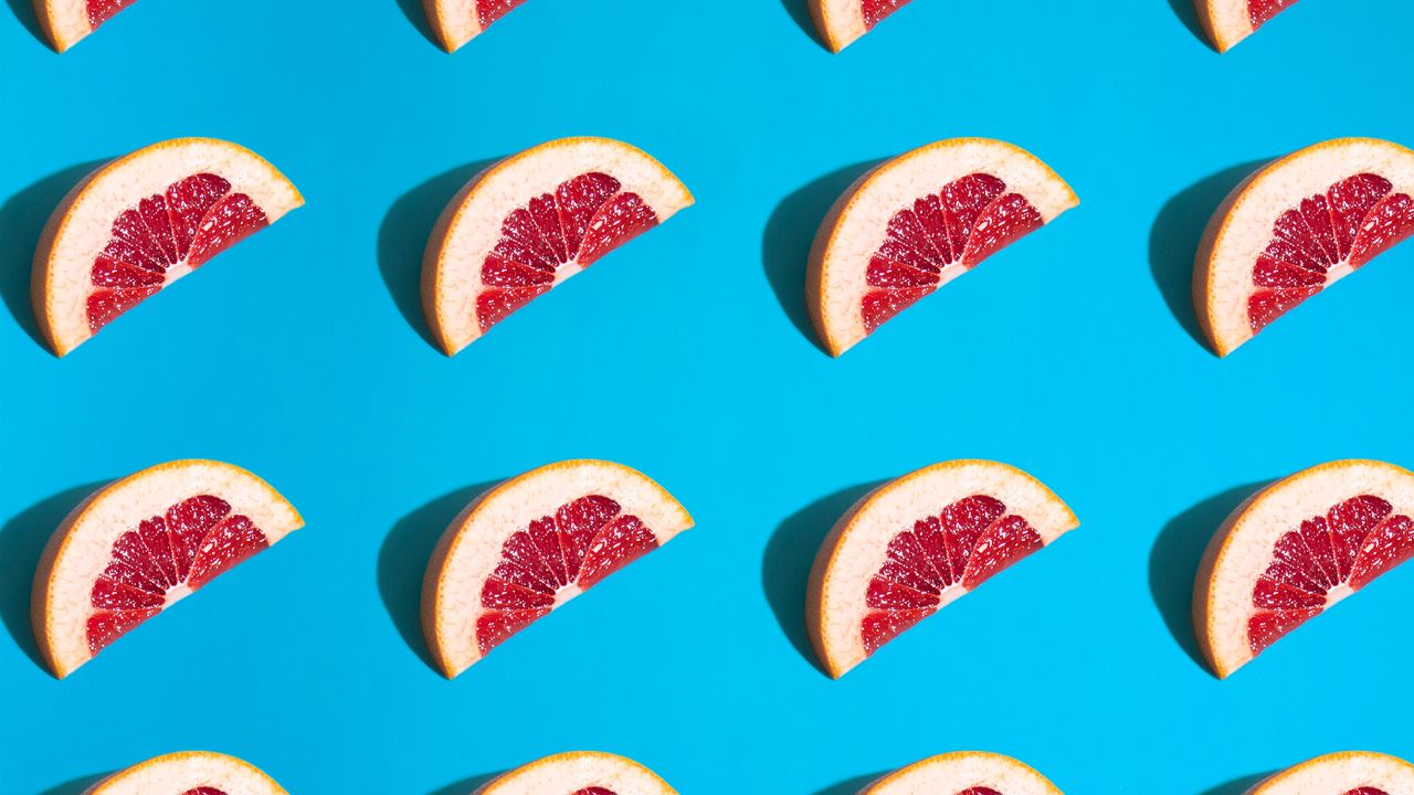 Wallpaper grapefruit, slices, fruit, pattern