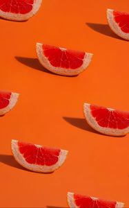 Preview wallpaper grapefruit, slices, pattern, orange
