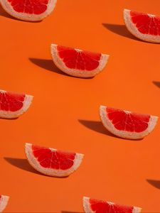 Preview wallpaper grapefruit, slices, pattern, orange