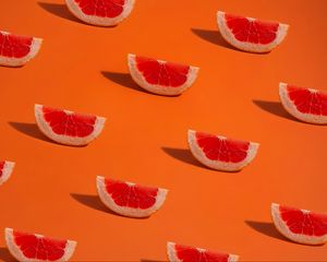 Preview wallpaper grapefruit, slices, pattern, orange