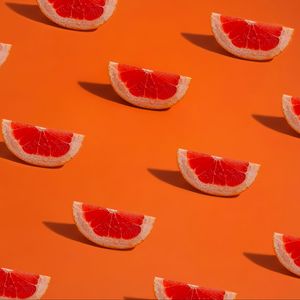 Preview wallpaper grapefruit, slices, pattern, orange