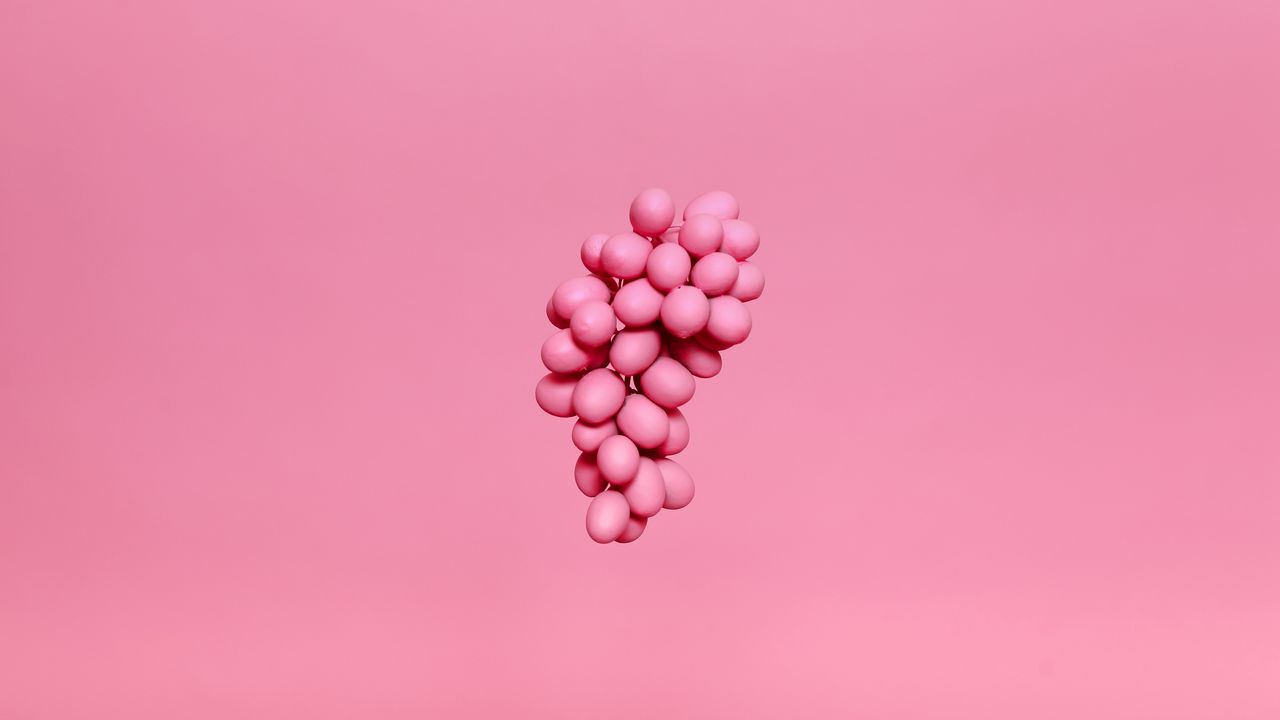 Wallpaper grapes, bunch, pink, paint, minimalism