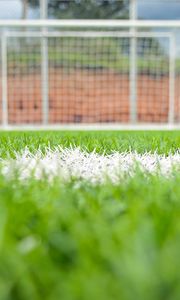 Preview wallpaper grass, field, gate, football, sport