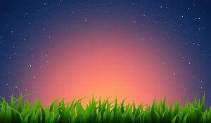 Preview wallpaper grass, horizon, light, stars