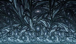 Preview wallpaper grass, leaves, spiral, glow, abstraction