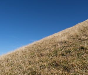 Preview wallpaper grass, slope, hill, sky, landscape, nature