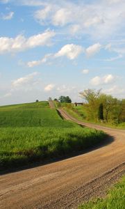 Preview wallpaper grass, trees, walking paths, rotation