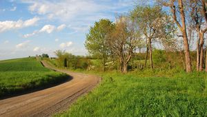 Preview wallpaper grass, trees, walking paths, rotation