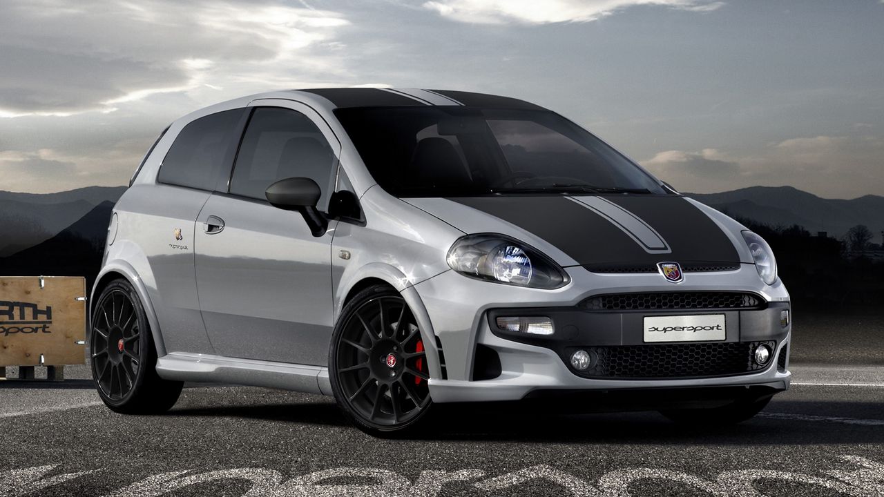 Wallpaper gray, auto, abarth, supersport, front view, style, mountain