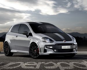 Preview wallpaper gray, auto, abarth, supersport, front view, style, mountain