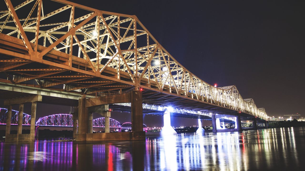 Wallpaper great bridge, louisville, usa, night