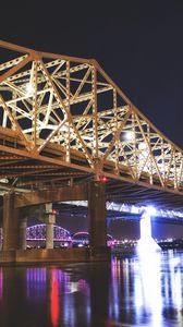 Preview wallpaper great bridge, louisville, usa, night