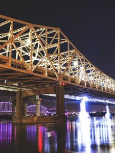 Preview wallpaper great bridge, louisville, usa, night