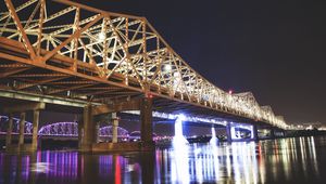 Preview wallpaper great bridge, louisville, usa, night