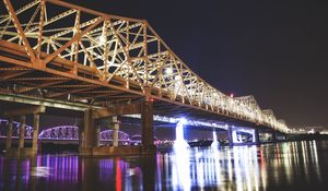 Preview wallpaper great bridge, louisville, usa, night