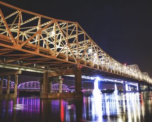 Preview wallpaper great bridge, louisville, usa, night