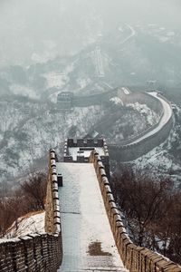 Preview wallpaper great wall of china, architecture, tourist attraction, snow, china