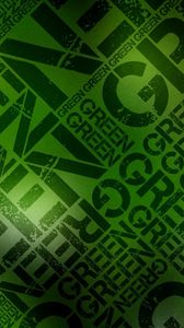 Preview wallpaper green, black, lettering, wall, letters