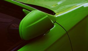 Preview wallpaper green, car, mirror