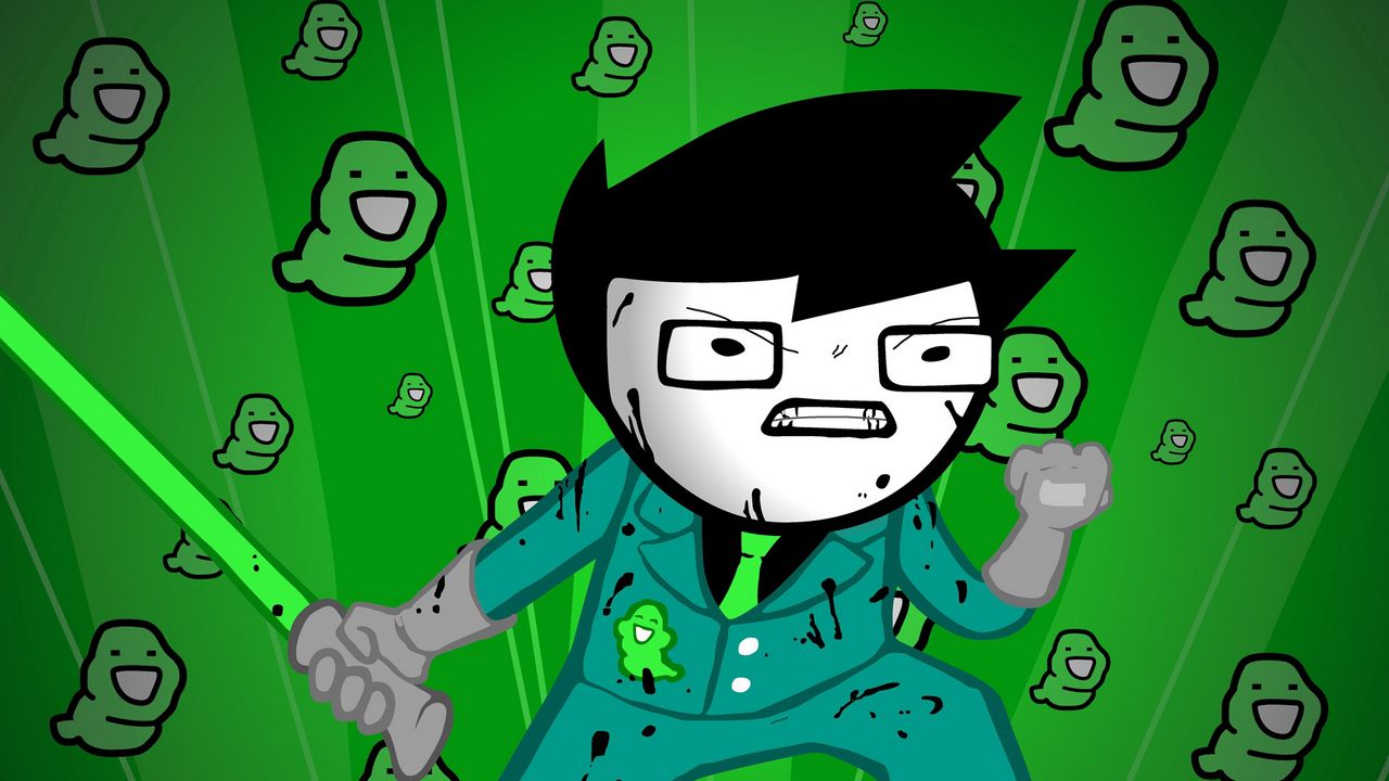 Wallpaper green, figure, aggression, style, homestuck