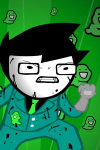 Preview wallpaper green, figure, aggression, style, homestuck