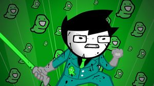 Preview wallpaper green, figure, aggression, style, homestuck