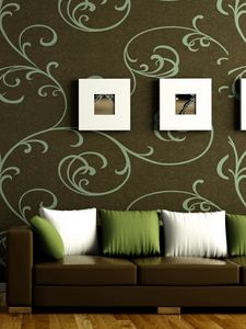 Preview wallpaper green, flat, brown, interior, style, design