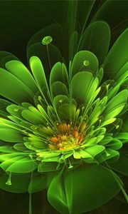 Preview wallpaper green, flower, background, colorful, light