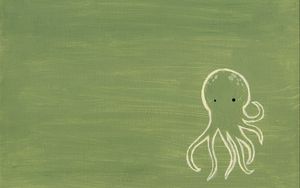 Preview wallpaper green, octopus, drawing