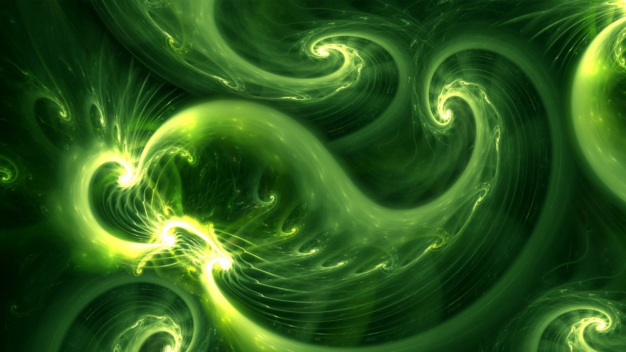 Wallpaper green, smoke, form, figure