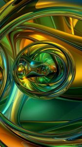 Preview wallpaper green, yellow, shiny, merger, device
