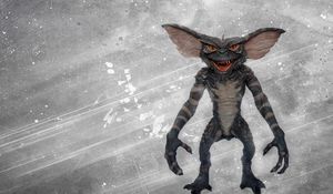 Preview wallpaper gremlin, creature, fangs, background, scratches
