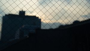 Preview wallpaper grid, buildings, city, dark, twilight