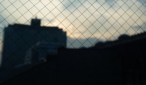 Preview wallpaper grid, buildings, city, dark, twilight