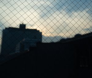 Preview wallpaper grid, buildings, city, dark, twilight
