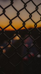 Preview wallpaper grid, fence, night, dark