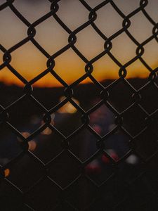 Preview wallpaper grid, fence, night, dark