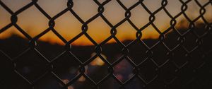 Preview wallpaper grid, fence, night, dark