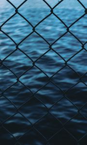 Preview wallpaper grid, fence, sea, water